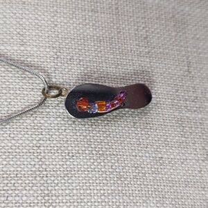Vintage Liztech Flip Flop Pendant Necklace